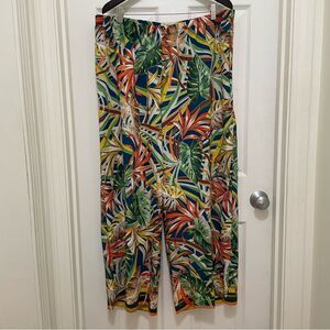 Serengeti Wide Leg Relaxed Fit Boho Pants Tropical Print Women’s Size 1X